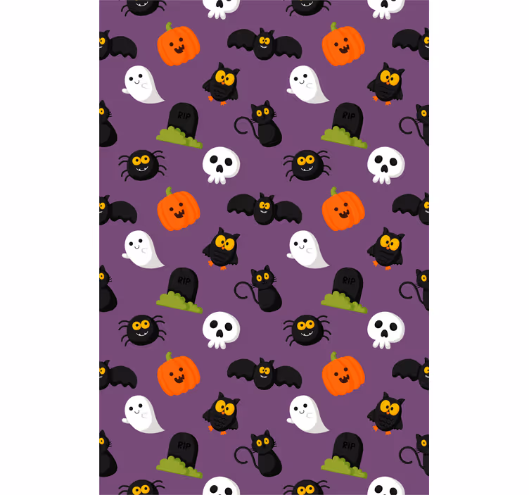 Halloween-thema-personages rolgordijn grappig - TenStickers