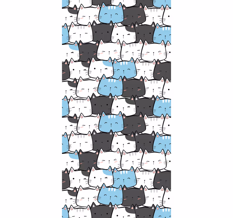 Schattige kattengezichten rolgordijn dieren - TenStickers