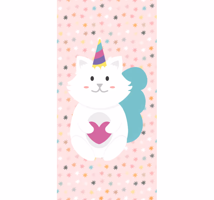 Schattige witte kat rolgordijn dieren - TenStickers
