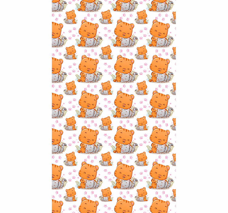 Babykatten patronen rolgordijn kinderkamer - TenStickers