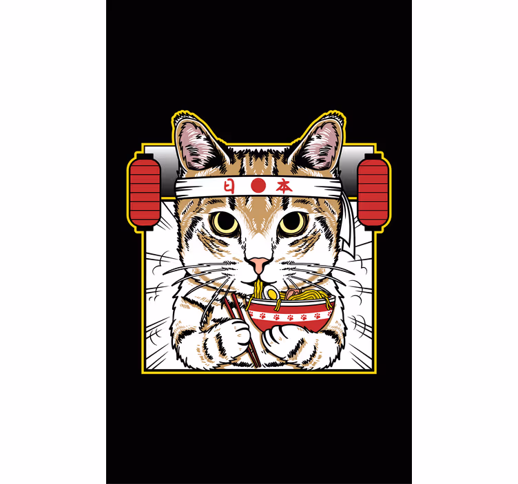 Noedel-etende kat rolgordijn dieren - TenStickers