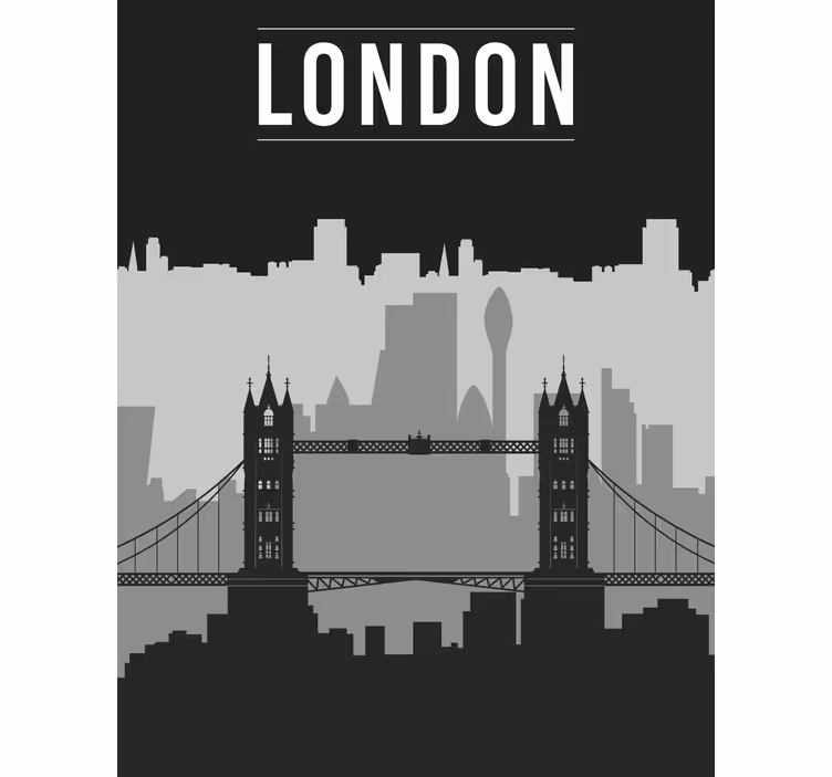 Kunst rolgordijnen Zwarte en grijze skyline van londen - TenStickers