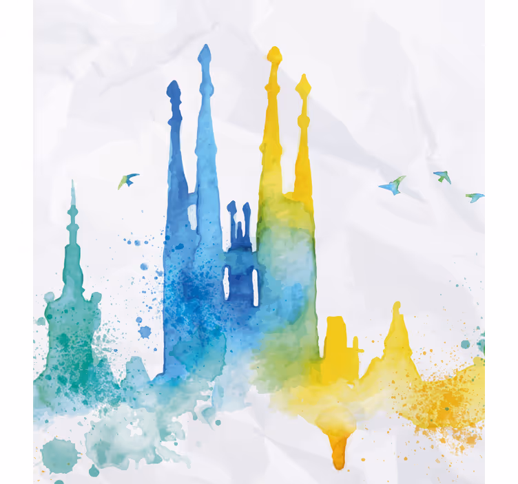 Aquarel heilige familie rolgordijn anders - TenStickers