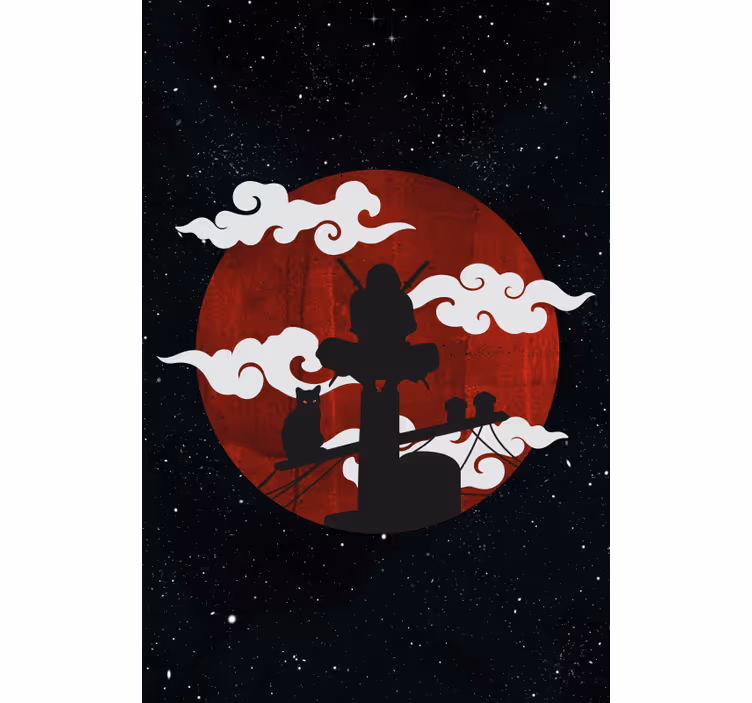 Samurai silhouet scène raambekleding origineel - TenStickers
