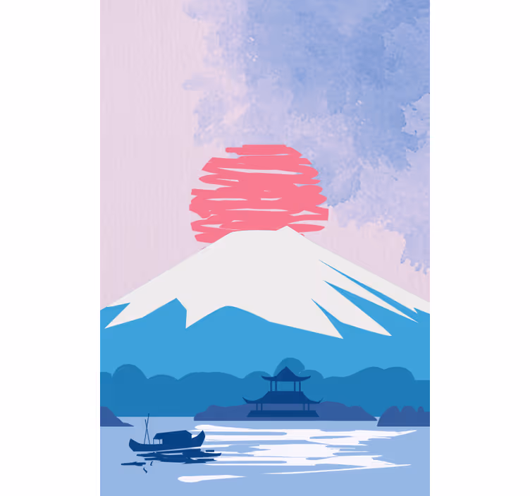 Berg fuji landschap raambekleding origineel - TenStickers