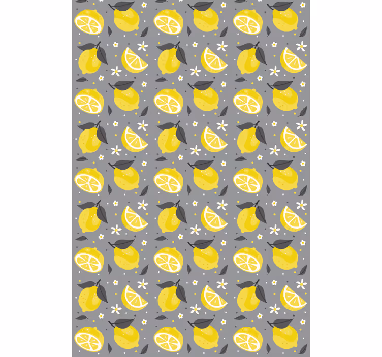 Patroon van citroenschijfjes rolgordijn fruit en groente - TenStickers