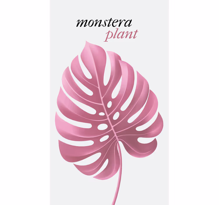 Roze monstera plant rolgordijn bloemen en planten - TenStickers