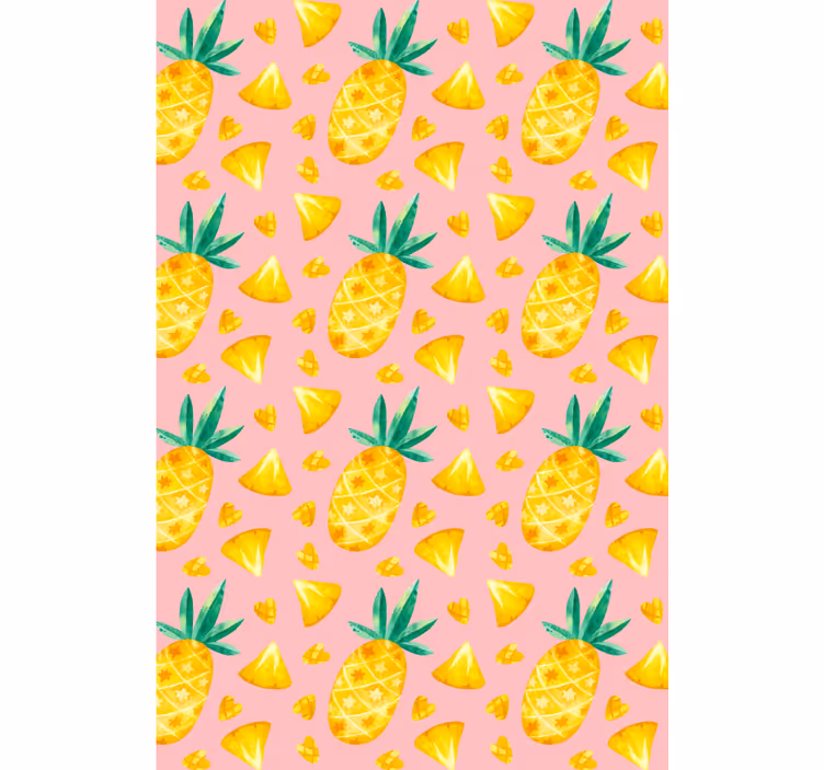 Ananas patroon genot rolgordijn fruit en groente - TenStickers