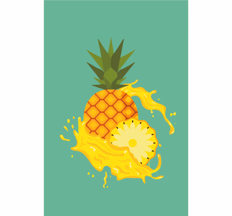 Ananas splash rolgordijn fruit en groente - TenStickers