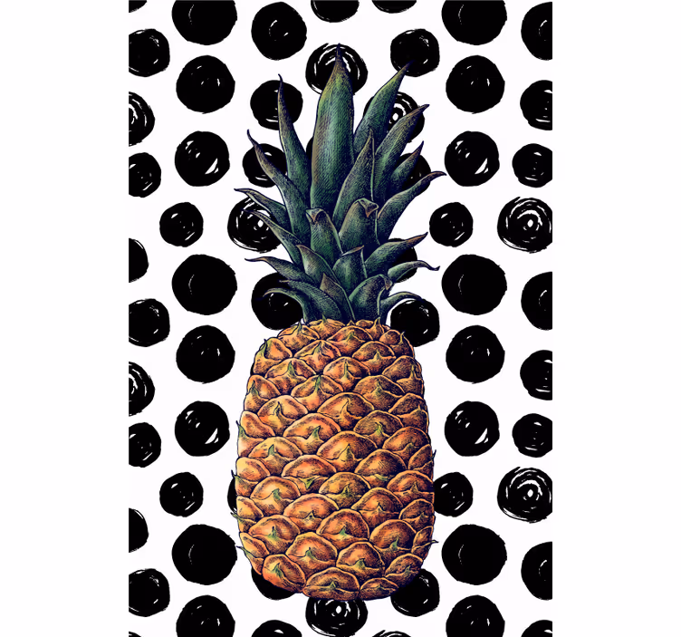 Ananas met stippen rolgordijn fruit en groente - TenStickers