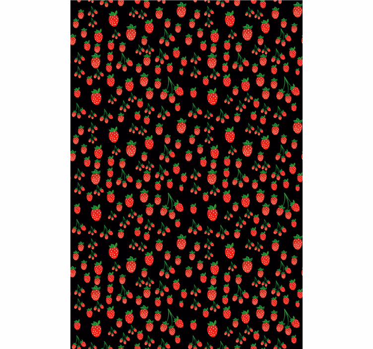 Levendige aardbeienpatronen rolgordijn fruit en groente - TenStickers