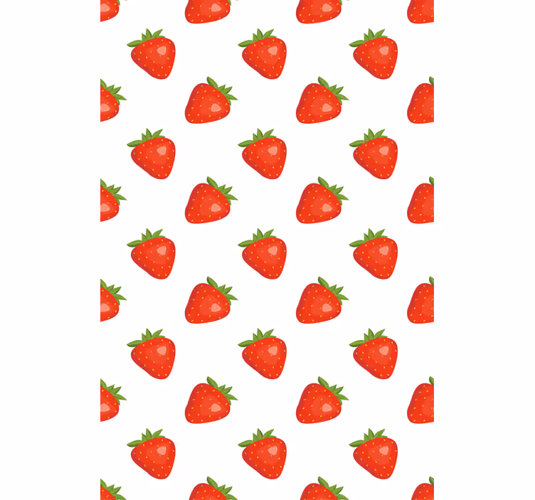 Aardbeienmotief rolgordijn fruit en groente - TenStickers