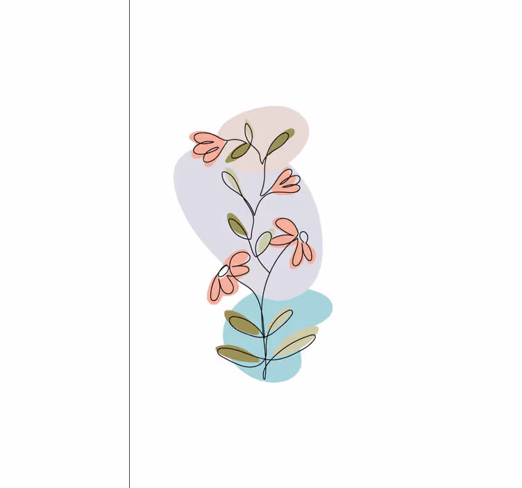 Charmante bloemstengels rolgordijn bloemen en planten - TenStickers