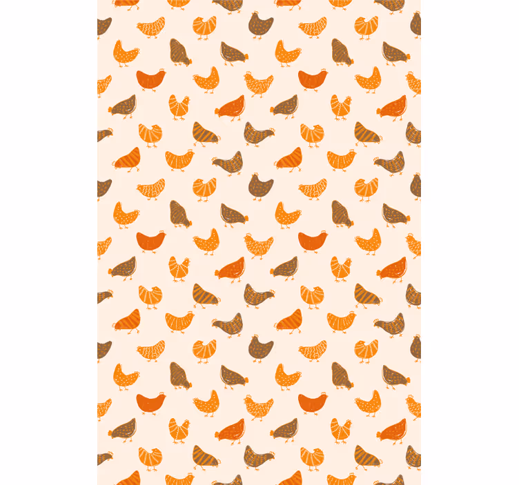 Meer dieren rolgordijnen Oranje en bruin vogelpatroon - TenStickers
