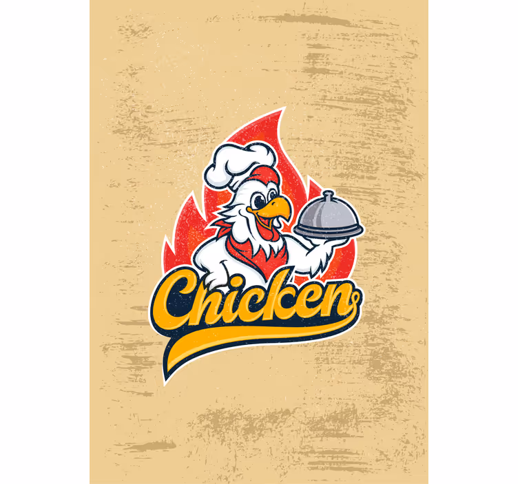 Chef kip serveren rolgordijn keuken - TenStickers