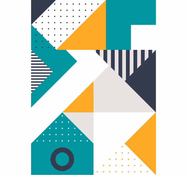 Geometrische patroonmix moderne raambekleding - TenStickers