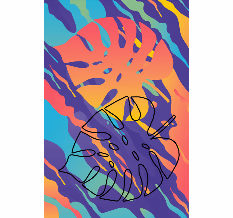Abstracte bladmotieven moderne raambekleding - TenStickers