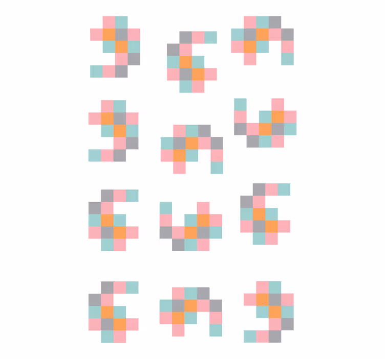Gepixelde geometrische patronen raambekleding origineel - TenStickers