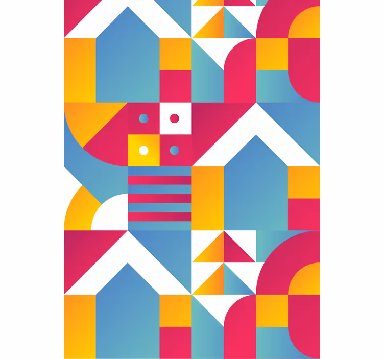 Geometrische stedelijke patronen moderne raambekleding - TenStickers