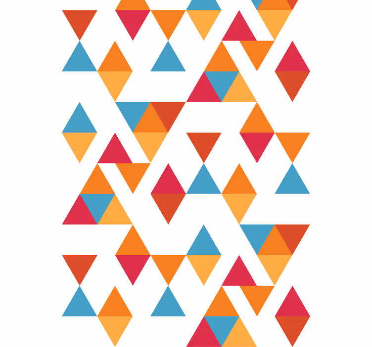 Kleurrijke geometrische driehoek moderne raambekleding - TenStickers