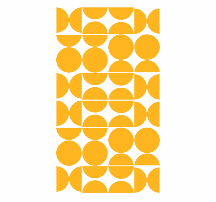 Overlappende gele cirkels moderne raambekleding - TenStickers