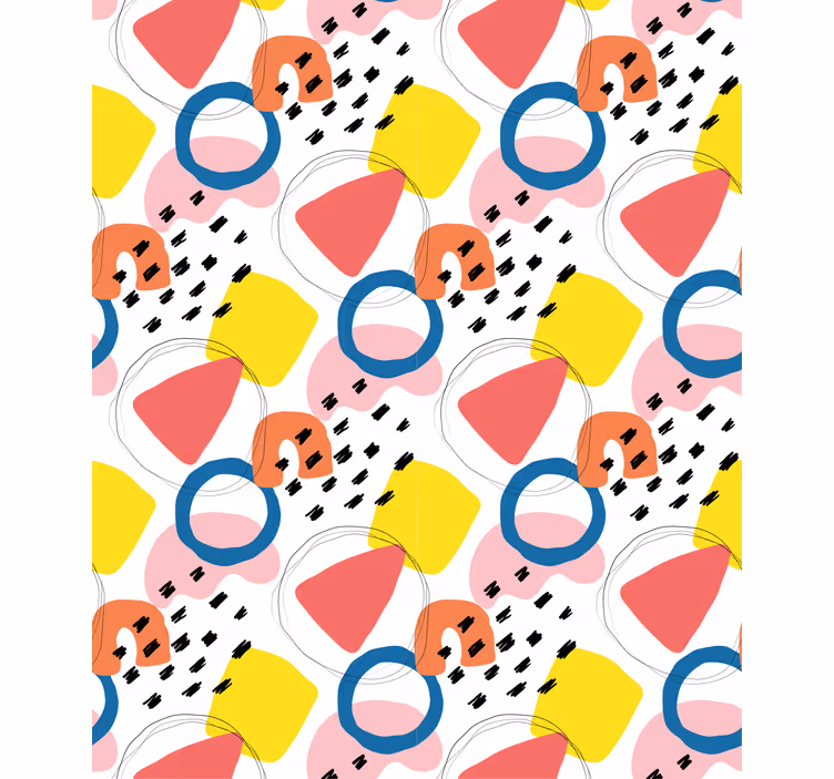 Eigenzinnige geometrische patronen moderne raambekleding - TenStickers