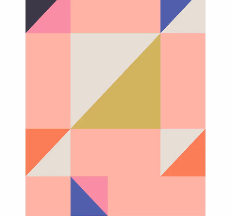 Geometrische kleurblokken rolgordijn rustiek - TenStickers
