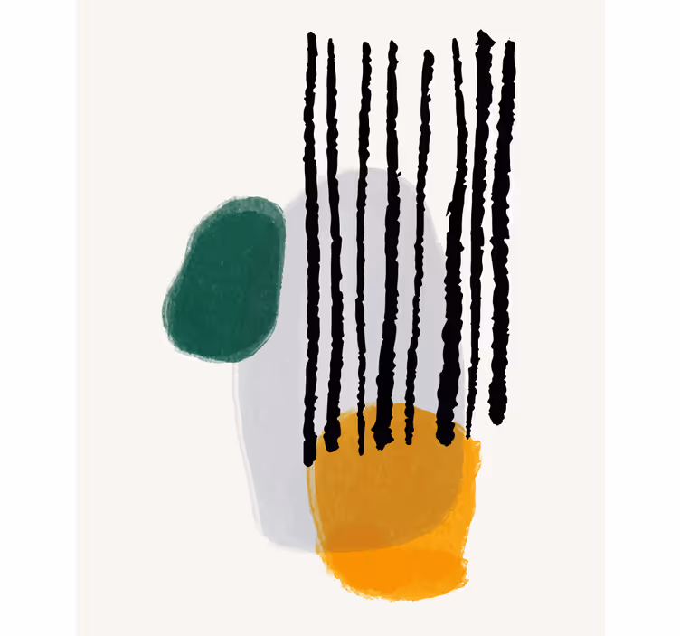 Abstracte vormen met lijnen moderne raambekleding - TenStickers