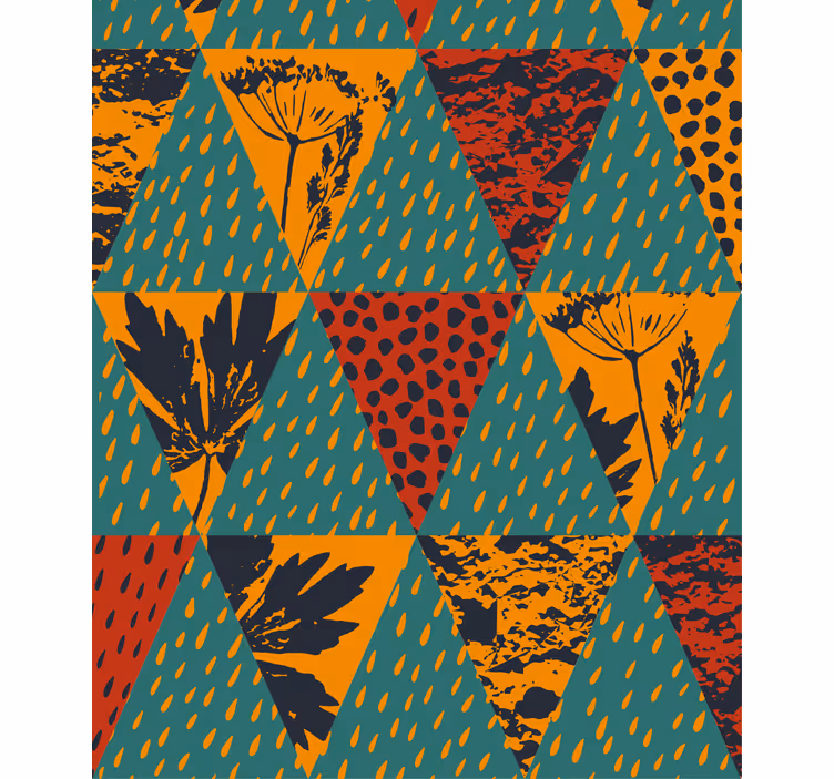 Geometrisch bloemenpatroon moderne raambekleding - TenStickers