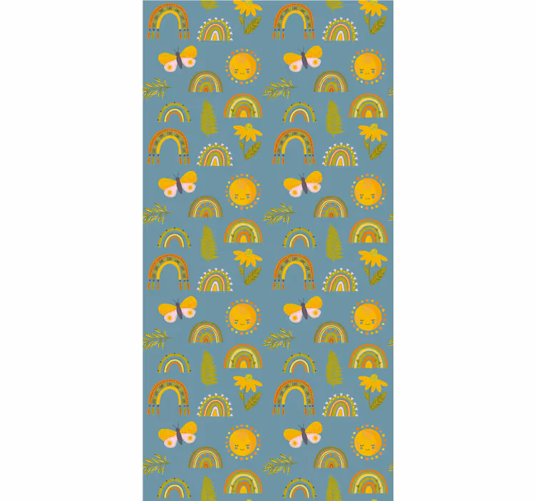 Zonnig regenbogen ontwerp rolgordijn bomen - TenStickers