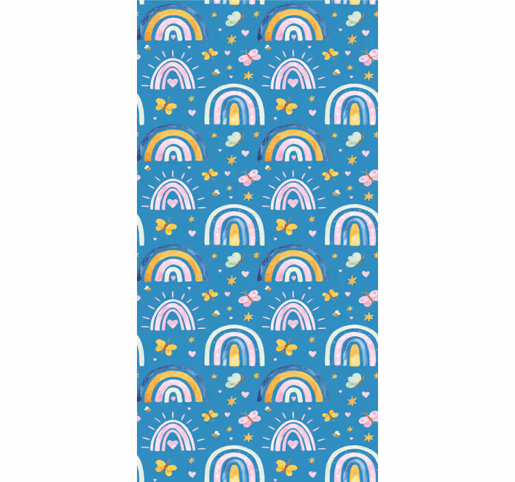 Regenboog vlinders ontwerp rolgordijn kinderkamer - TenStickers