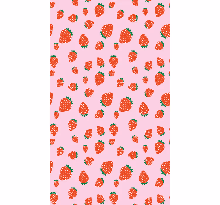 Aardbeienpatroon genot rolgordijn fruit en groente - TenStickers