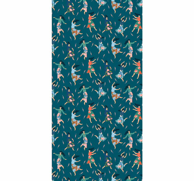 Dansende vrouwen patroon raambekleding origineel - TenStickers