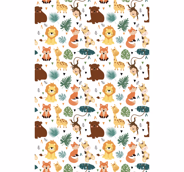 Schattige safari wezens rolgordijn dieren - TenStickers