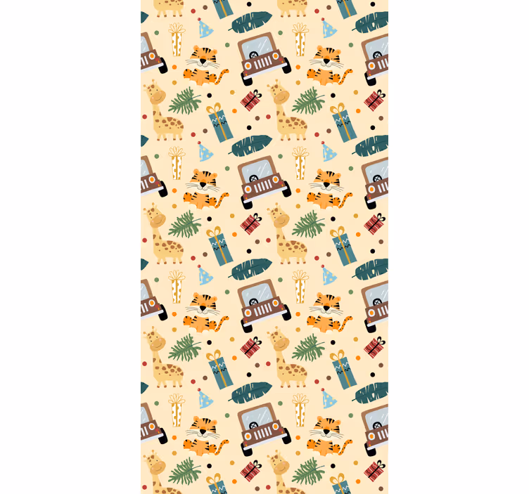 Safari-thema avonturen rolgordijn kinderkamer - TenStickers