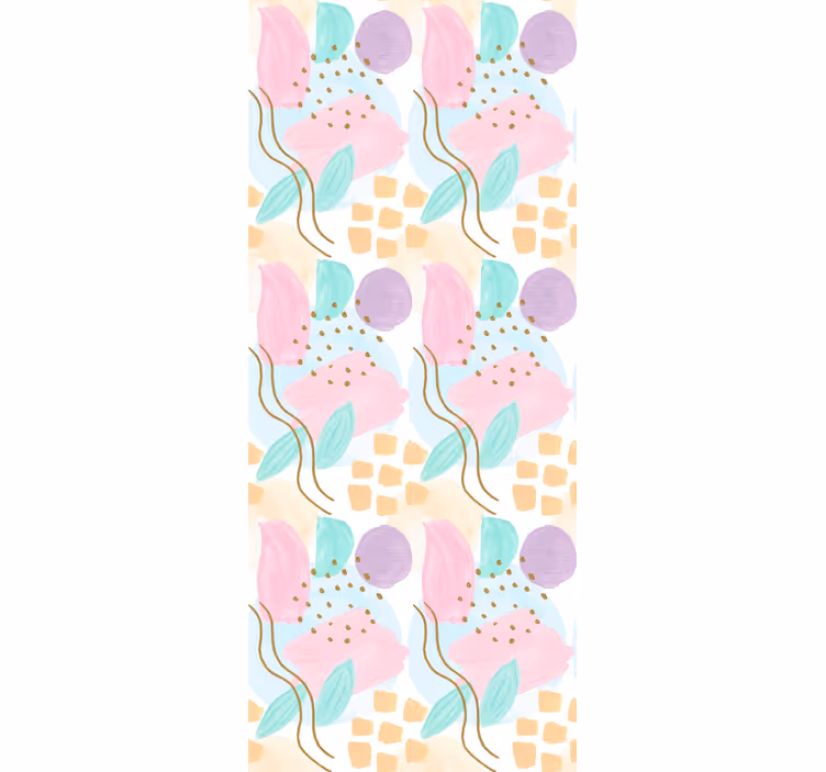 Abstracte bloemenpatronen moderne raambekleding - TenStickers
