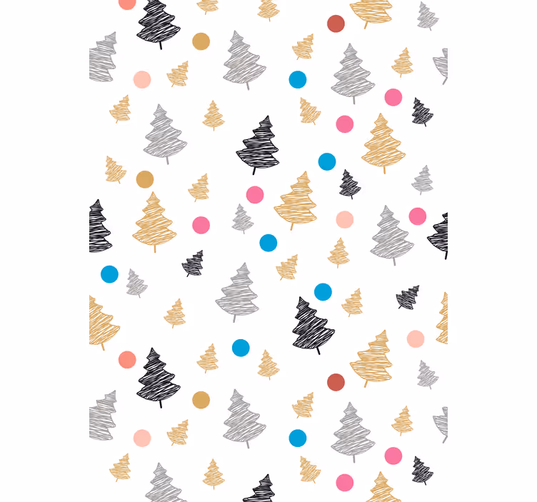 Gestileerde abstracte pijnboom rolgordijn bomen - TenStickers