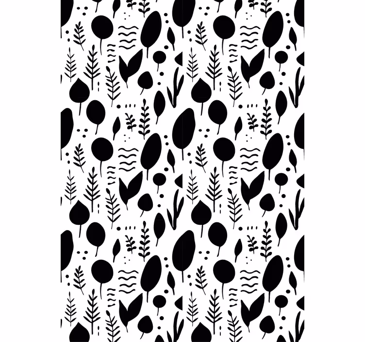 Botanisch silhouetpatroon rolgordijn bomen - TenStickers