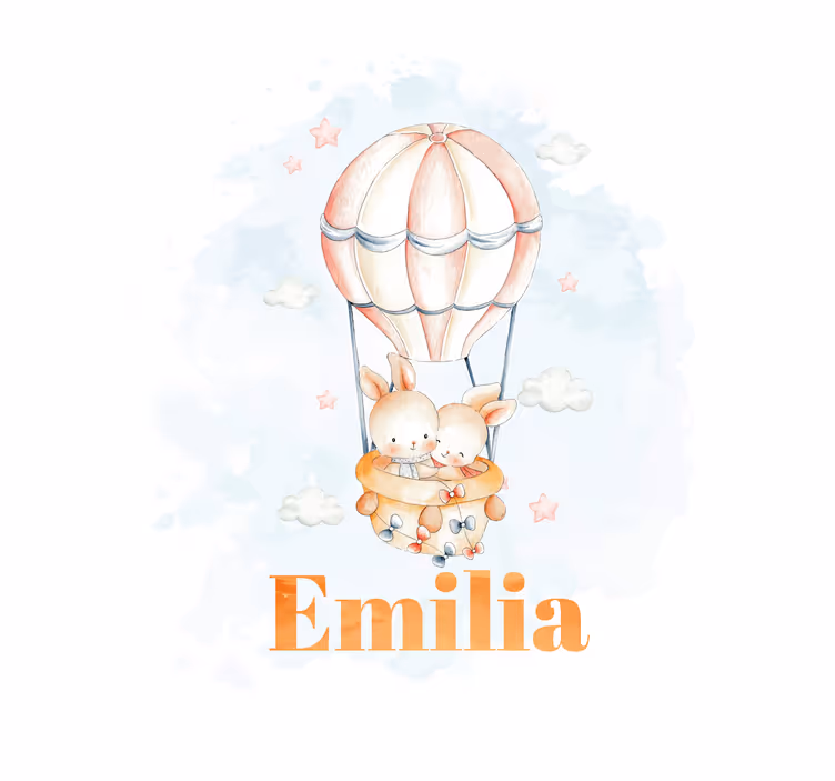 Babykamer rolgordijn met pastel ballon met lieve dieren - TenStickers