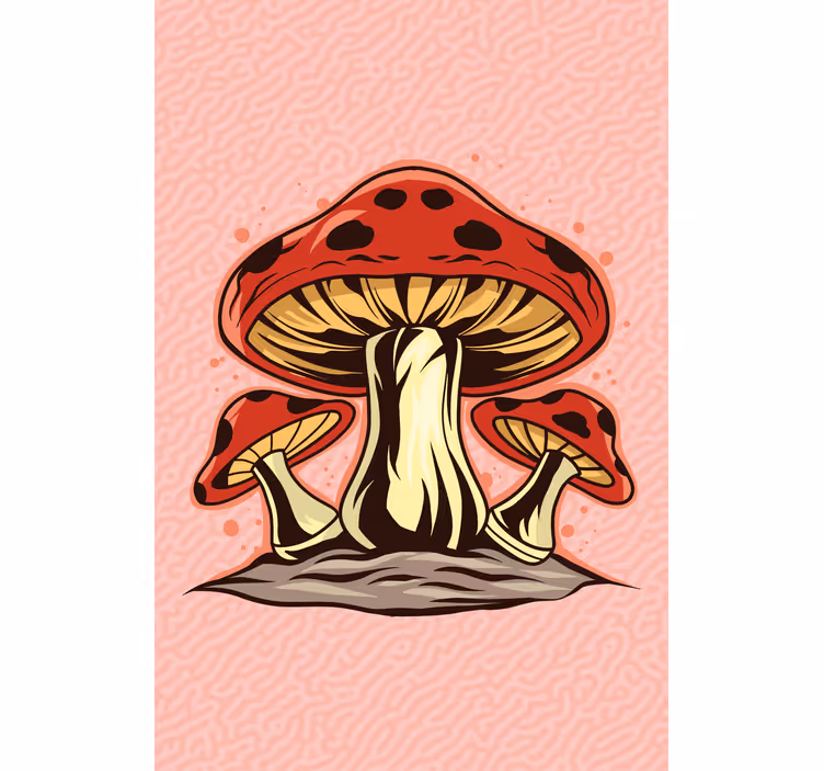 Levendig paddenstoelen trio rolgordijn bloemen en planten - TenStickers