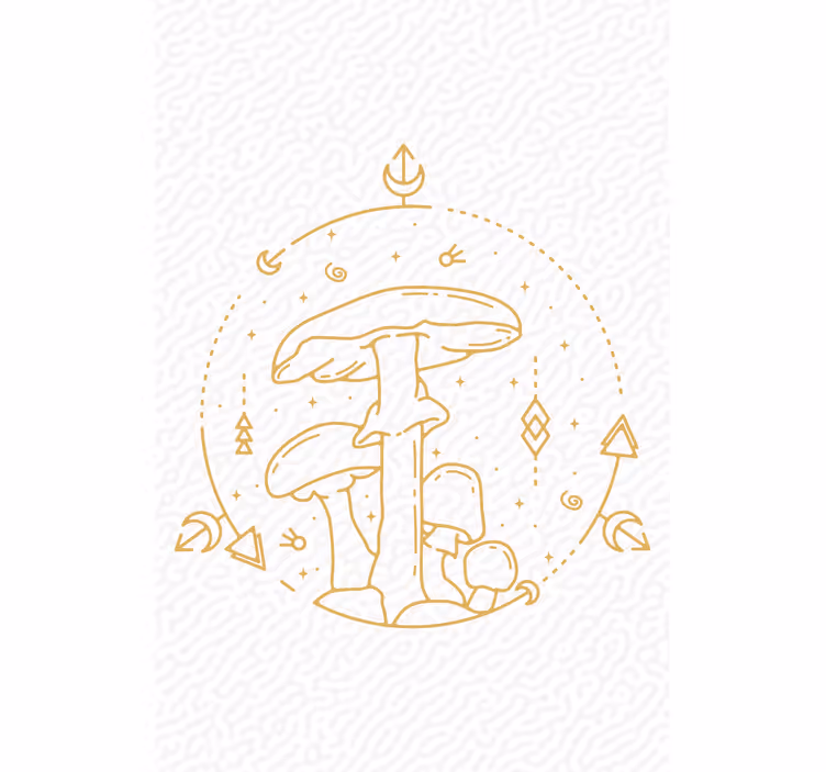 Paddenstoelen en geometrie rolgordijn anders - TenStickers