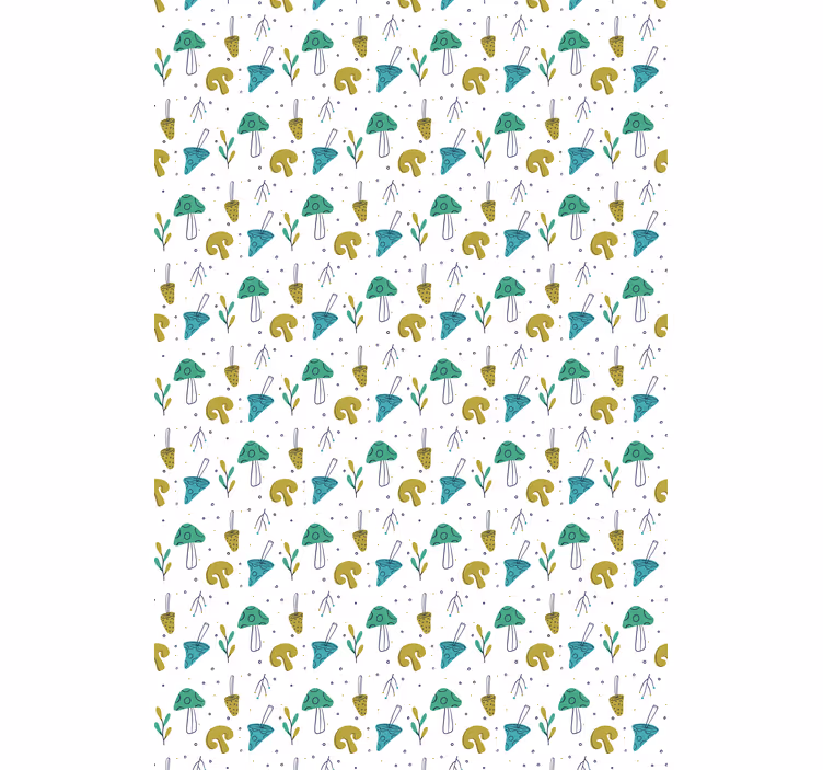 Rolgordijnen keuken Met de hand getekend lichtblauw paddestoelpat - TenStickers