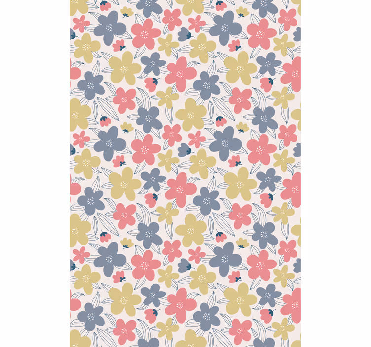 Levendige botanische motieven rolgordijn bloemen en planten - TenStickers