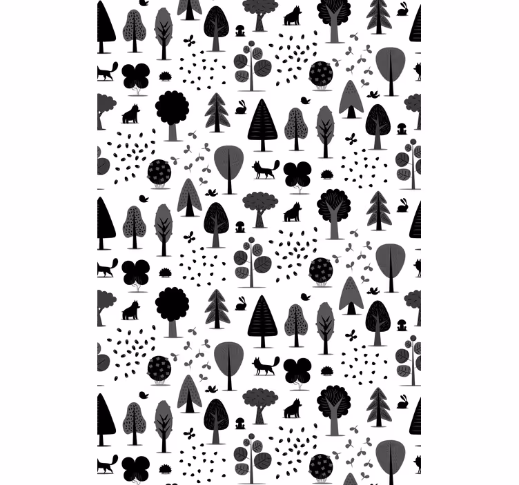 Gestileerde natuurmotieven raambekleding Scandinavisch - TenStickers