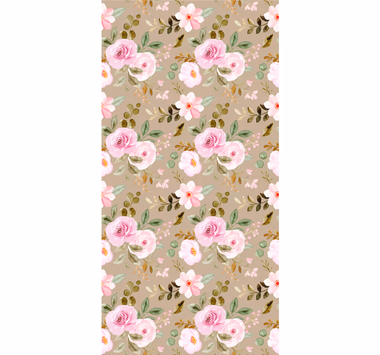 Roze bloemenpatronen rolgordijn bloemen - TenStickers