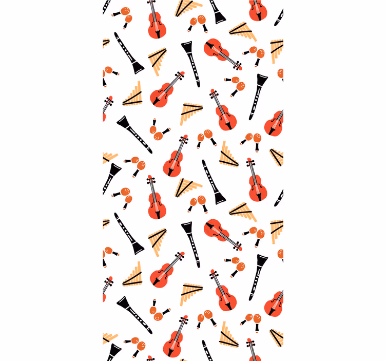 Muziekinstrumentenmotief raambekleding origineel - TenStickers
