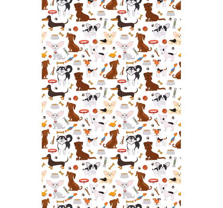 Schattige hondenpatronen rolgordijn dieren - TenStickers