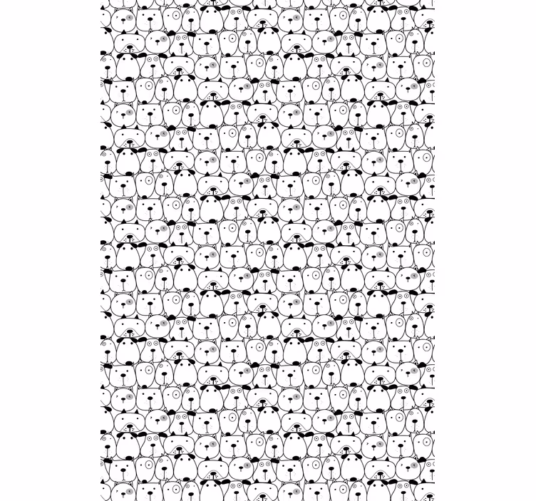 Zwart-witte katten en honden rolgordijn dieren - TenStickers