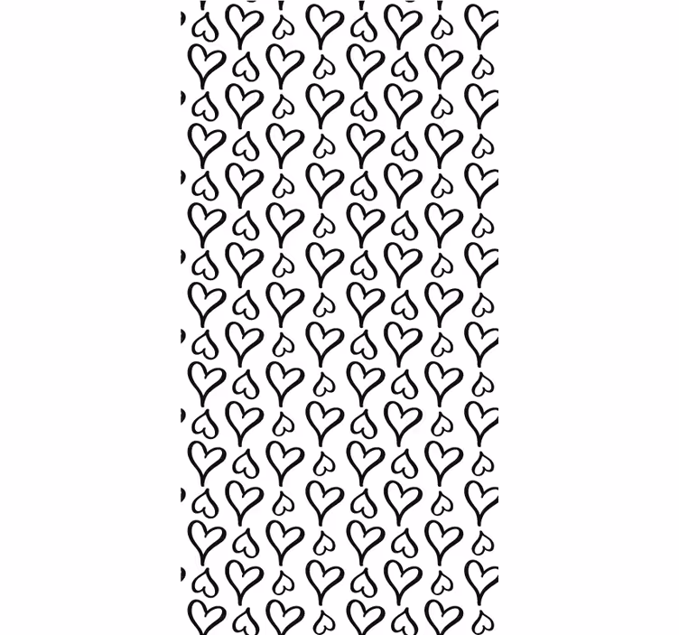 Zwart-witte harten romantisch rolgordijn - TenStickers