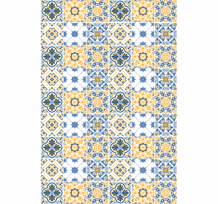 Ingewikkelde tegelpatronen rolgordijn textuur en patroon - TenStickers